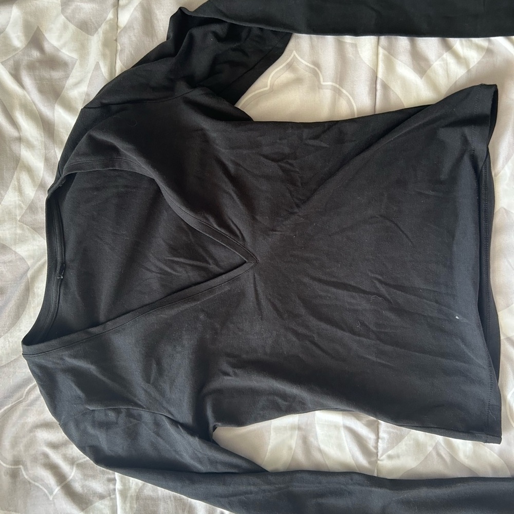 SKIMS Cotton Jersey Long Sleeve Plunge Top